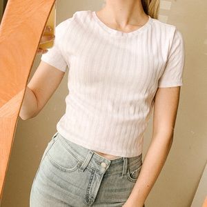 Nordstrom BP White Knitted Crop Top
